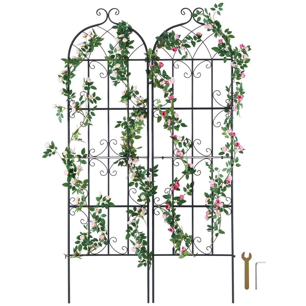 2 Packs Metal Garden Trellis for Climbing Plant Support 71x20 in Rustproof