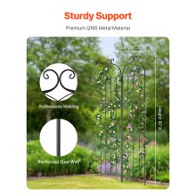 2 Packs Metal Garden Trellis for Climbing Plant Support 87x20 in Rustproof