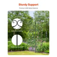 2 Packs Metal Garden Trellis for Climbing Plant Support 87x20 in Rustproof