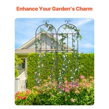 2 Packs Metal Garden Trellis for Climbing Plant Support 87x20 in Rustproof