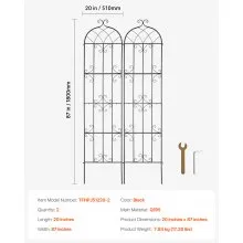2 Packs Metal Garden Trellis for Climbing Plant Support 87x20 in Rustproof
