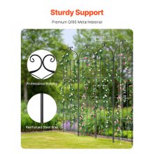 VEVOR 4 Packs Metal Garden Trellis for Climbing Plant Support 87x20 in Rustproof