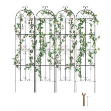 4 Packs Metal Garden Trellis for Climbing Plant Support 87x20 in Rustproof