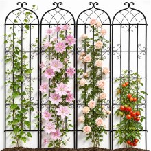 VEVOR Garden Trellis for Climbing Plants, 87 x 20 in, 4 Packs Rustproof Metal Garden Flower Trellis, Outdoor Climbing Rose Trellis Cucumbers Support, Decorative Clematis Trellis for Courtyards Lawns