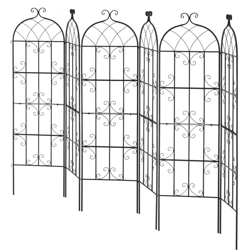 VEVOR Garden Trellis for Climbing Plants, 71 x 20 in, 6 Packs Rustproof Metal Garden Flower Trellis, Outdoor Climbing Rose Trellis Cucumbers Support, Decorative Clematis Trellis for Courtyards Lawns
