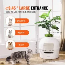 VEVOR Odor-Free Plant Cat Litter Box Hidden Cat Litter Box with Artificial Plant