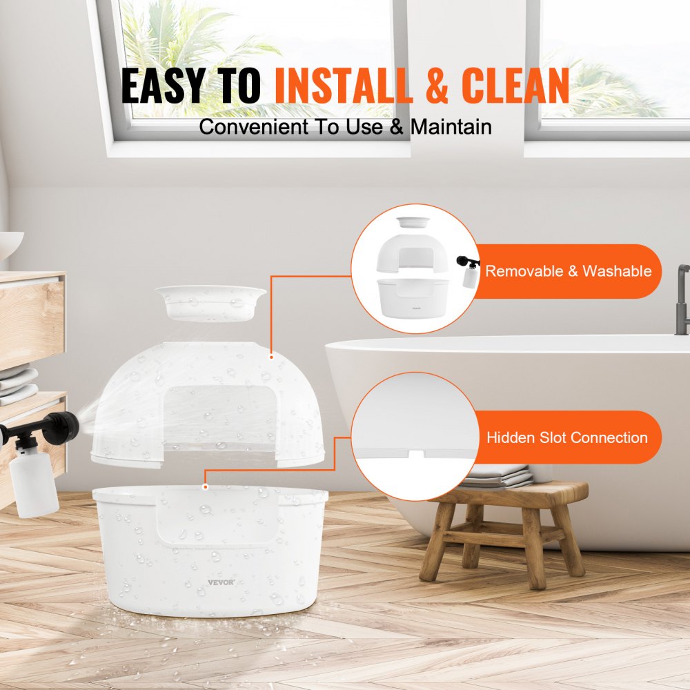 VEVOR Plant Cat Litter Box, Activated Carbon Adsorption System, Hidden Litter Box with 9.49 in Large Entrance, Lighting Decoration & Sturdy PP Material, Fit for Living Room/Corner/Outdoor Pool/Patio