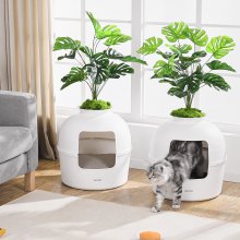 VEVOR Odor-Free Plant Cat Litter Box Hidden Cat Litter Box with Artificial Plant