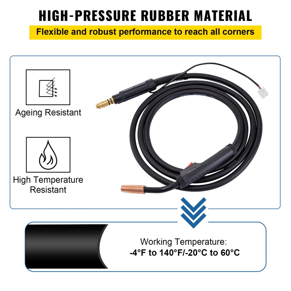VEVOR Mig Welding Gun 150Amp 11.5Ft, fit for Lincoln Welding Torch Stinger Replacement fit for Lincoln Magnum 100L (K530-5) fit 0.025 to 0.45 Inch Wire