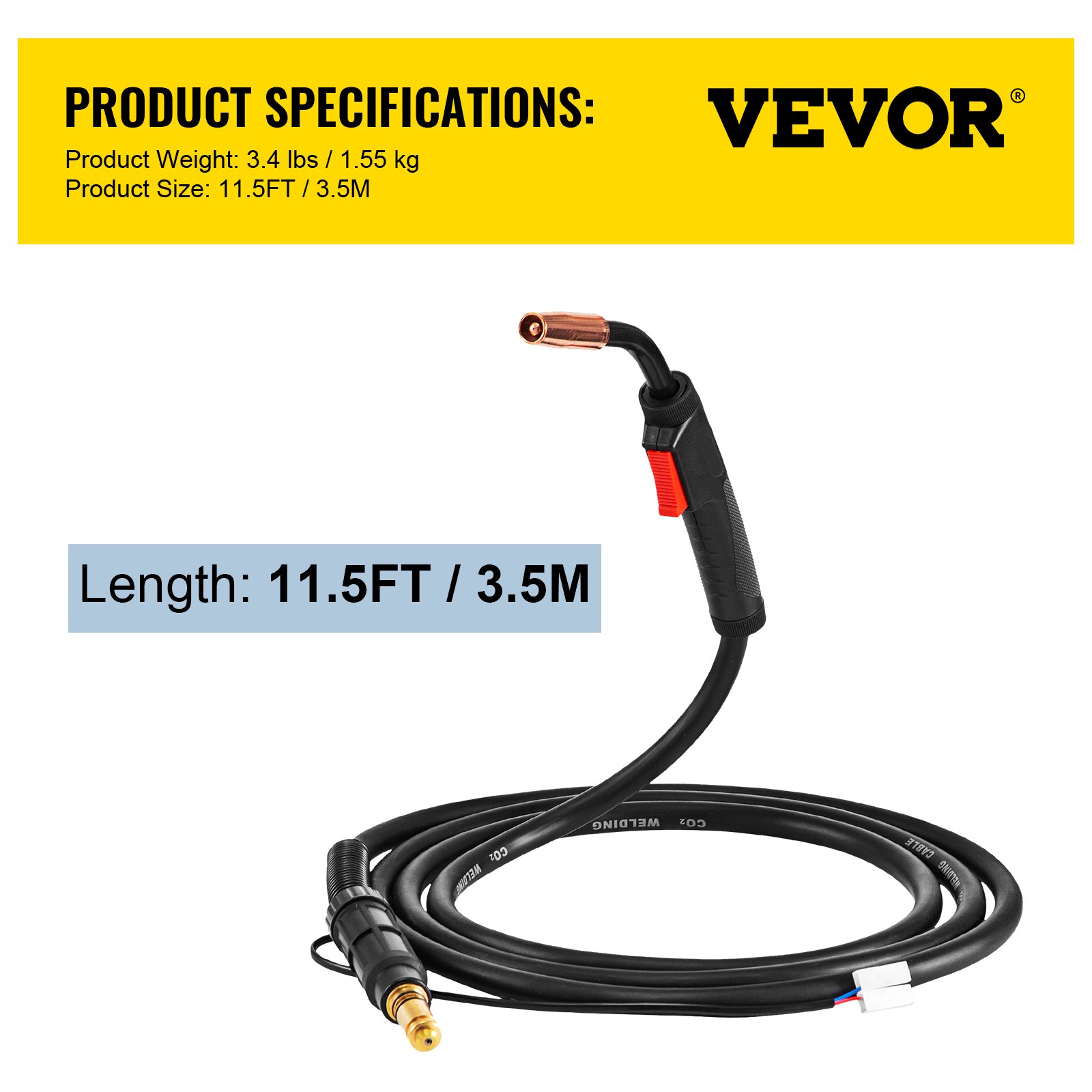 VEVOR K530-5 MIG Welding Gun Welding Torch Replacement for Magnum 11.5' 100A