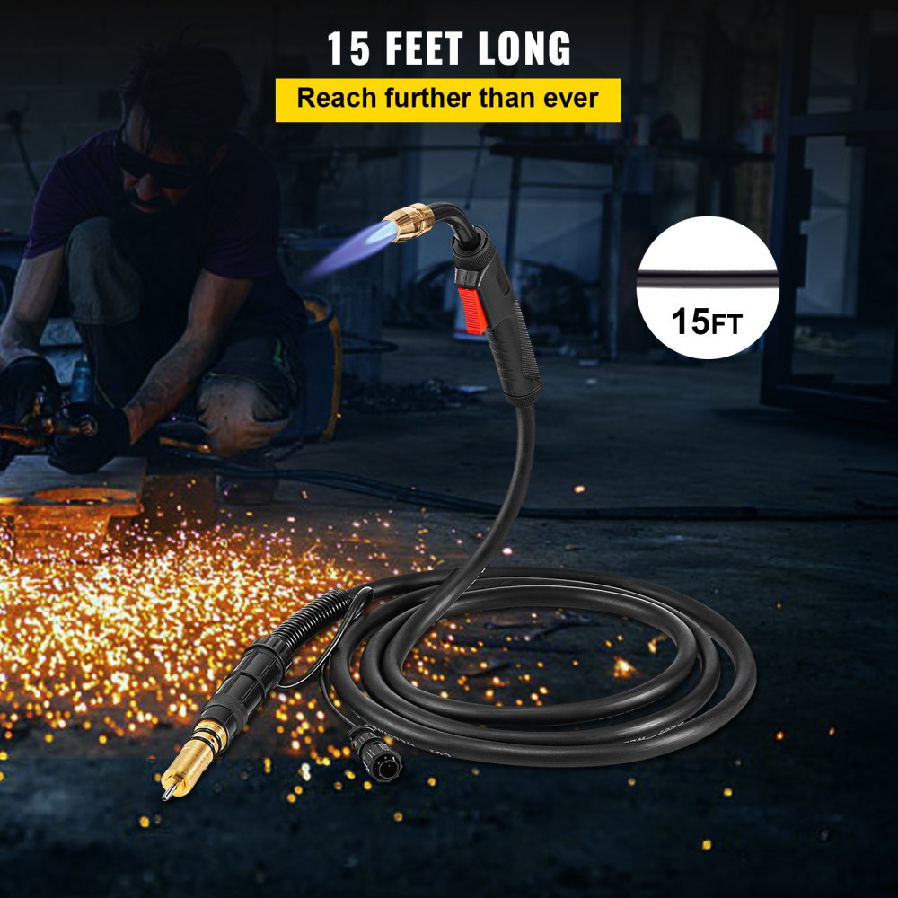 VEVOR 150A 15ft MIG Welding Gun Torch Stinger Replacement for Miller M-15 M-150