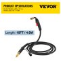 VEVOR 150A 15ft MIG Welding Gun Torch Stinger Replacement for Miller M-15 M-150
