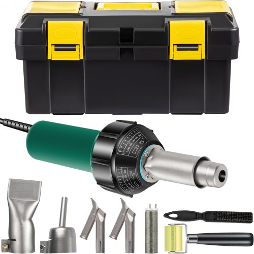 VEVOR Roofing Welder PVC Welding Gun 6 pcs 1600W 220V Welding Tool Kit w/ Case