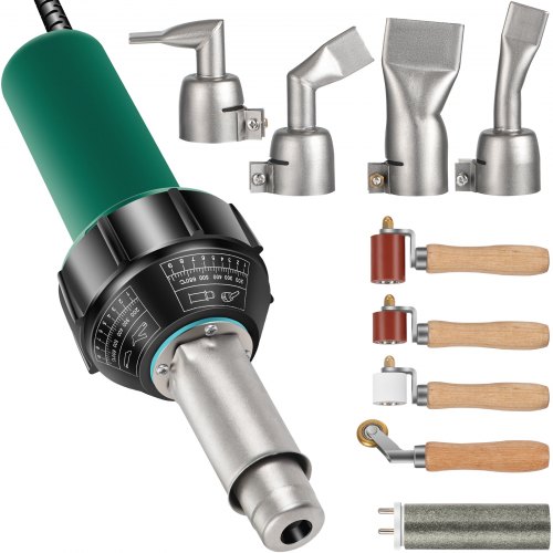 VEVOR Roofing Welder PVC Welding Gun 9 pcs 1600W 120V Hot Air Welding Tool Kit