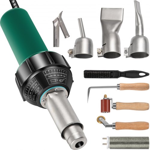 VEVOR, soldador para techos, pistola de soldadura de PVC, 9 piezas, 1600W, 120V, Kit de herramientas de soldadura con cepillo