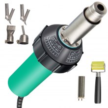 VEVOR Roofing Welder, 6 PCS PVC Welding Gun, 1600W Hot Air Plastic Welder, 220V PVC Heat Gun, Plastic Welder w/ Mica Pipe Heating Core, Stepless Temperature Regulation 104-1112 °F Plastic Welder Kit