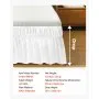 VEVOR Wrap Around Bed Skirt, 15 in Drop, White Dust Ruffle Queen Size, Three Sides Adjustable Bedskirt with Easy Fit Elastic Strap, Wrinkle-Free & Fade-Resistant, Machine Washable, for Queen Size Bed
