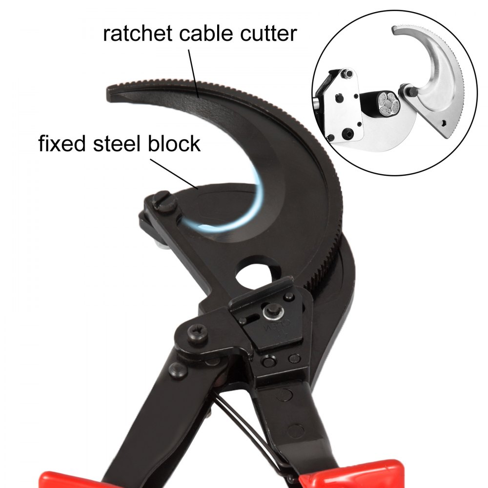VEVOR Ratchet Cable Cutter Up To 400mm² Ratcheting Wire Cut Hand Tools 32mm