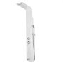 white VEVOR shower panel with overhead and handheld shower, sleek and modern design.