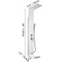 VEVOR shower panel with rainfall head and handheld shower, 127cm tall, white finish.
