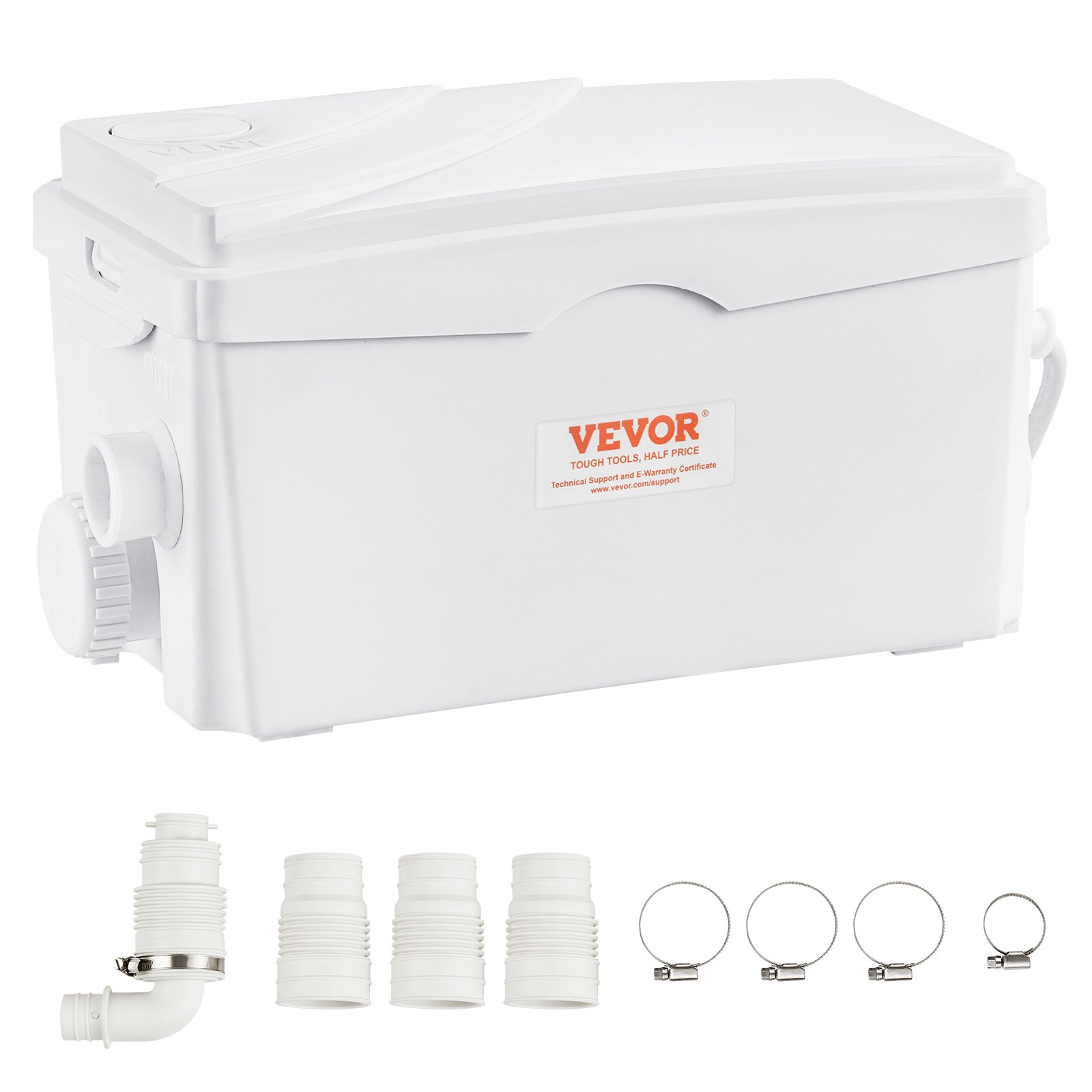 VEVOR Wastewater Lifting Pump, 350W, 6000 L/h Flow, 23 ft/7 m Head, Wastewater Lifting Sewerage Sump Pump with 3 Water Inlets for Basement, Kitchen, Sink, Shower, Bathtub, Laundry Waste Water Disposal Upflush Machine