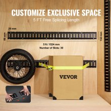 VEVOR E Track Tie Down Rail Kit, 5' Steel Rails, 4 Pack, Secure Cargo & Heavy Loads Up to 2000 lbs, Heavy Duty Etrack Rails with Screws for Garages, Vans, Trailers, Motorcycle Tie Downs, ATV Mountings
