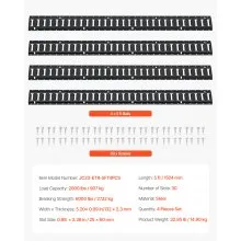 VEVOR E Track Tie Down Rail Kit, 5' Steel Rails, 4 Pack, Secure Cargo & Heavy Loads Up to 2000 lbs, Heavy Duty Etrack Rails with Screws for Garages, Vans, Trailers, Motorcycle Tie Downs, ATV Mountings