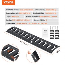 VEVOR E Track Tie Down Rail Kit, 2' stålskinner, 4-pak, sikker last og tung last op til 2000 lbs, Heavy Duty Etrack-skinner med skruer til garager, varevogne, trailere, motorcykelbindinger, ATV-beslag