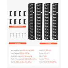 VEVOR E Track Tie Down Rail Kit, 2' Steel Rails, 4 Pack, Secure Cargo & Heavy Loads Up to 2000 lbs, Heavy Duty Etrack Rails with Screws for Garages, Vans, Trailers, Motorcycle Tie Downs, ATV Mountings