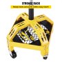 VEVOR Rolling Garage Stool, 135 KG Capacity, Adjustable Height from 61 cm to 73 cm, Mechanic Seat with 360-degree Swivel Wheels and Tool Tray, for Workshop, Auto Repair Shop, Yellow