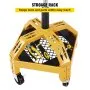 VEVOR Rolling Garage Stool, 300LBS Capacity, Adjustable Height from 24 in to 28.7 in, Mechanic Seat with 360-degree Swivel Wheels and Tool Tray, for Workshop, Auto Repair Shop, Yellow