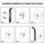 Stainless Steel Shower Panel Tower Waterfall&rain W/ Massage System Body Jet Tap