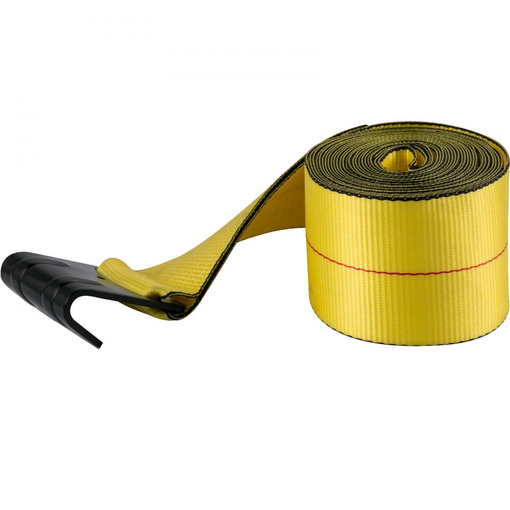 VEVOR Truck Straps 4"x30' Winch Straps with a Flat Hook Flatbed Tie Downs 15400lbs Load Capacity Flatbed Strap Cargo Control for Flatbeds, Trucks, Trailers, Farms, Rescues, Tree Saver, Yellow(4 Pack)