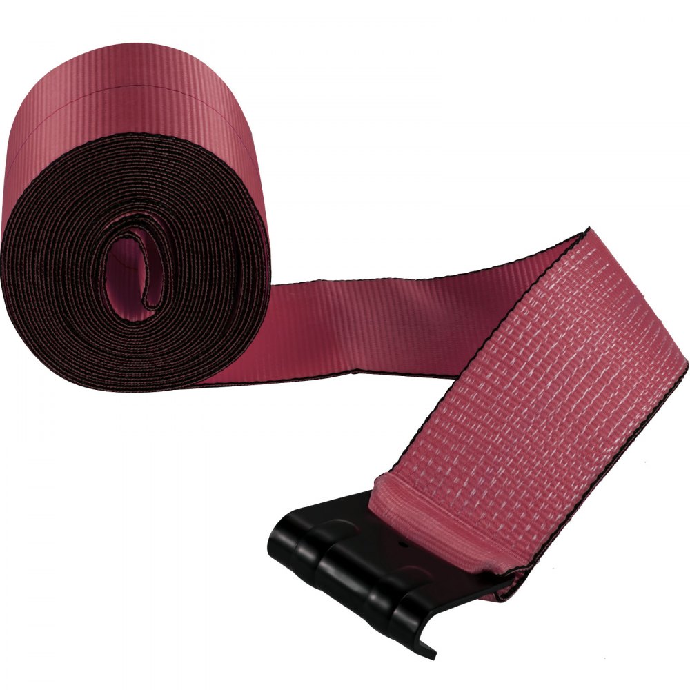 VEVOR Truck Straps 4" x30' Winch Straps with a Flat Hook Flatbed Tie Downs 15400lbs Load Capacity Flatbed Strap Cargo Control for Flatbeds, Trucks, Trailers, Farms, Rescues, Tree Saver, Red (8-Pack)