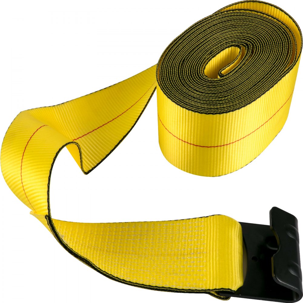 VEVOR Truck Straps 4"x30' Winch Straps with A Flat Hook Flatbed Tie Downs 5400lbs Load Capacity Flatbed Strap Cargo Control for Flatbeds, Trucks, Trailers, Farms, Rescues, Tree Saver, Yellow (8 Pack)