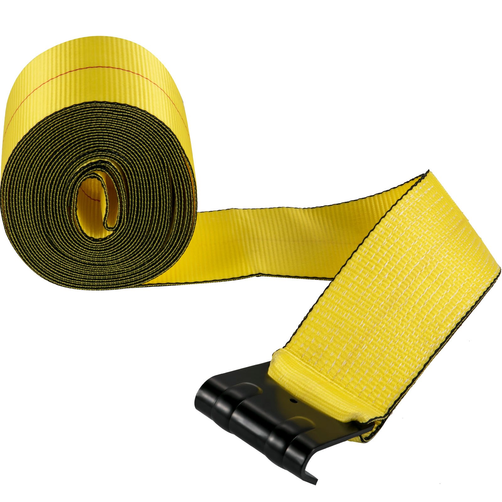 VEVOR Truck Straps 4"x30' Winch Straps with A Flat Hook Flatbed Tie Downs 5400lbs Load Capacity Flatbed Strap Cargo Control for Flatbeds, Trucks, Trailers, Farms, Rescues, Tree Saver, Yellow (8 Pack)