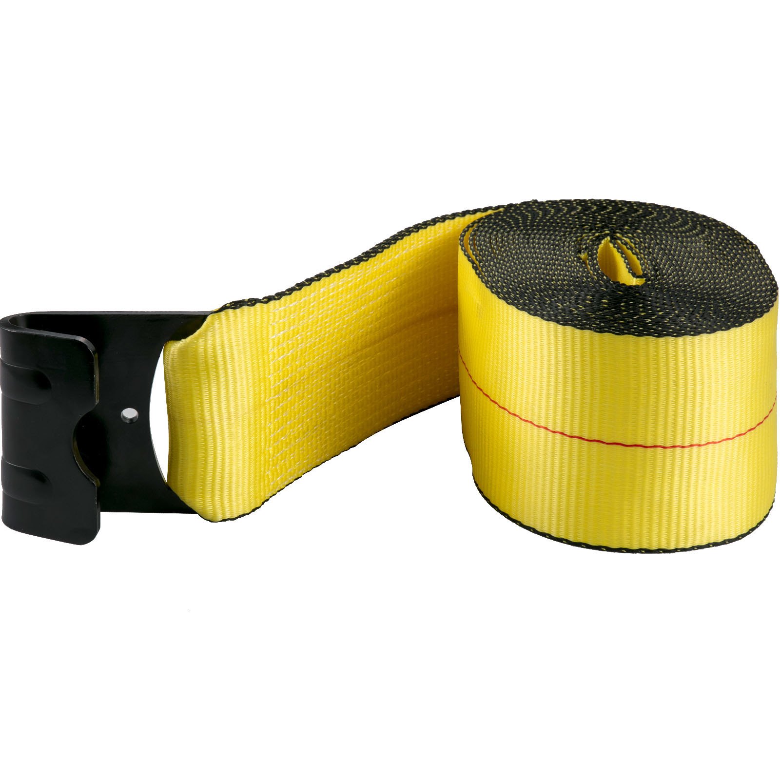 VEVOR Truck Straps 4"x30' Winch Straps with A Flat Hook Flatbed Tie Downs 5400lbs Load Capacity Flatbed Strap Cargo Control for Flatbeds, Trucks, Trailers, Farms, Rescues, Tree Saver, Yellow (8 Pack)