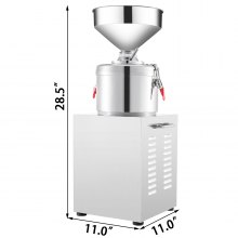 VEVOR Commercial Peanut Sesame Grinding Machine, 15000g/h Stainless Steel peanut butter machine, 110V Grinder Electric Perfect for Peanut Sesame Walnut Butter, 11.80 x 28.00 x 11.80 in, Silver