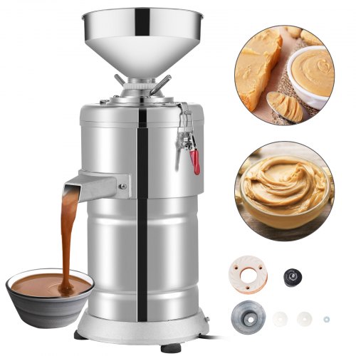 VEVOR Peanut Butter Maker 1100W Commercial Peanut Butter Maker 15 Kg/h Electric Peanut Butter Maker 2850 r/Min Peanut Butter Maker Stainless Steel Peanut Butter Maker Machine for Various Nuts