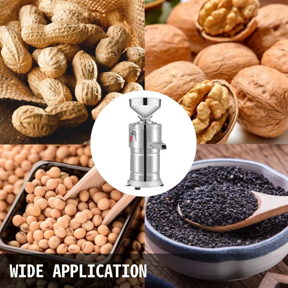 VEVOR Peanut Butter Maker 1100W Commercial Peanut Butter Maker 15 Kg/h Electric Peanut Butter Maker 2850 r/Min Peanut Butter Maker Stainless Steel Peanut Butter Maker Machine for Various Nuts