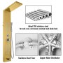 VEVOR 5 in 1 Shower Tower Panel Stainless Steel Wall Mounted Panel Rainfall  Massage Jets Waterfall Bathroom Shower Tower (Gold Color)