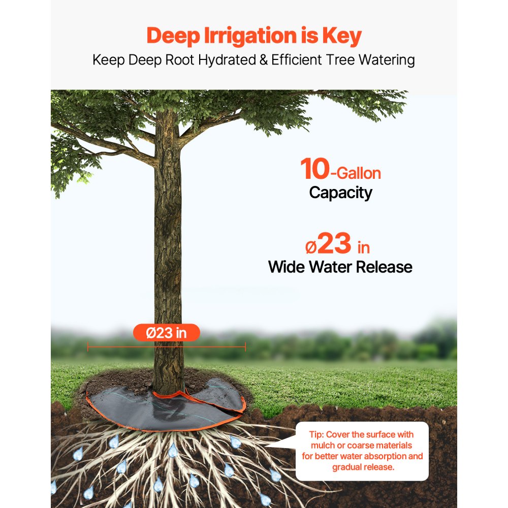 VEVOR Tree Watering Rings, 4 Packs 10 Gallons Self-Watering Tree Bags, Slow Release Tree Irrigation Bags up to 30 Days, Heavy Duty Automatic Drip System for for Planting Gardening Trees and Shrub