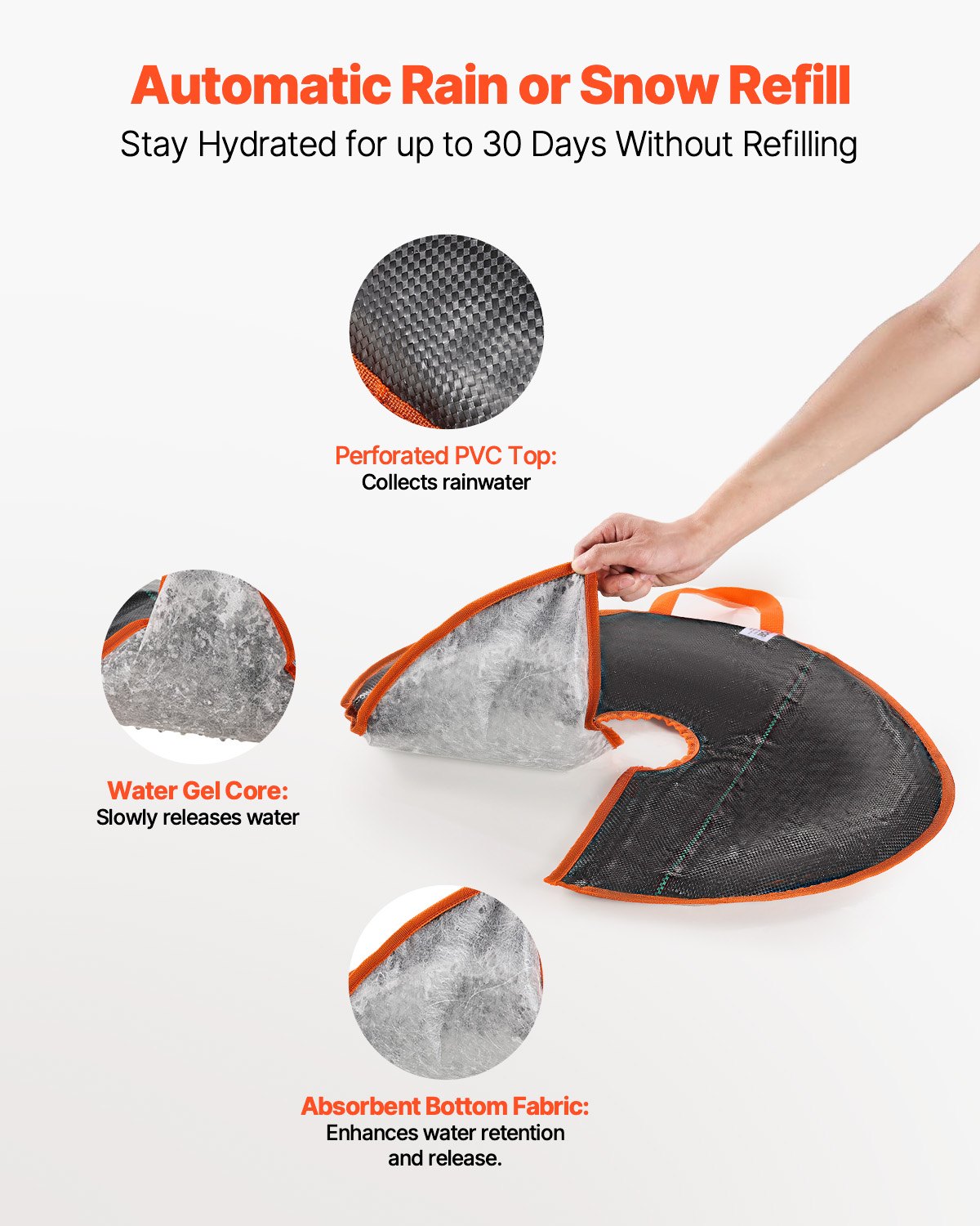 VEVOR Tree Watering Rings, 4 Packs 10 Gallons Self-Watering Tree Bags, Slow Release Tree Irrigation Bags up to 30 Days, Heavy Duty Automatic Drip System for for Planting Gardening Trees and Shrub