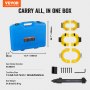 VEVOR Strut Spring Compressor Set, Macpherson Strut Spring Compressor Kit, Interchangeable Fork Strut Coil Extractor Remover Tool, with Yellow Protective Sleeve and Carrying Case
