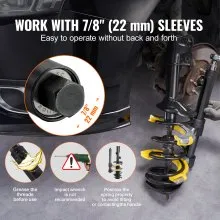 VEVOR Strut Spring Compressor Set, Macpherson Strut Spring Compressor Kit, Interchangeable Fork Strut Coil Extractor Remover Tool, with Yellow Protective Sleeve and Carrying Case