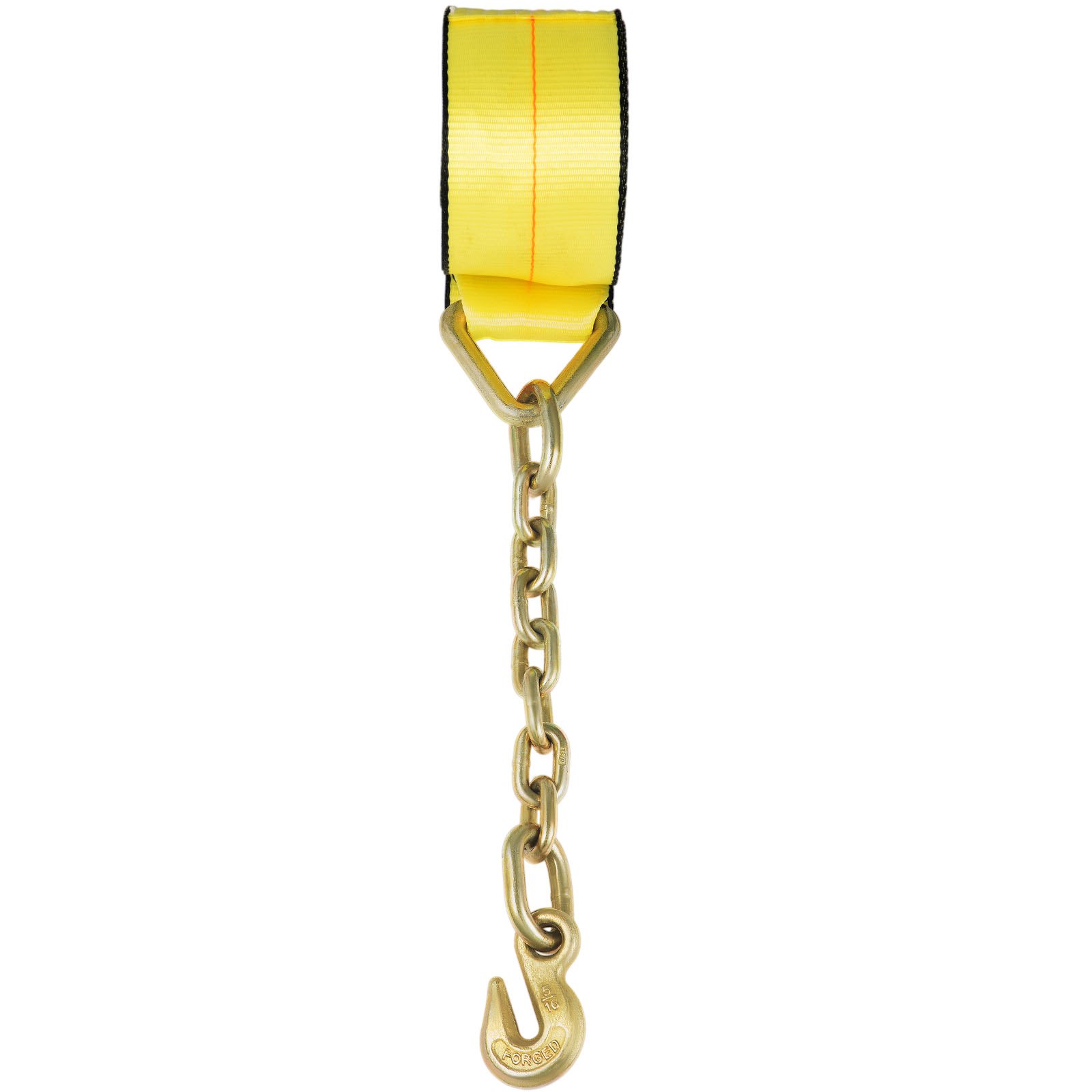 Correas de camión VEVOR, correas de cabrestante de 4 x 30 pies con ancla de cadena, amarres de cama plana de 15400 libras de capacidad de carga, control de carga de correa plana para camiones, remolques, granjas, rescates, protector de árboles, amarillo (paquete de 4)