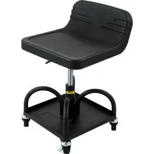 VEVOR Rolling Garage Stool, 300LBS Capacity, Adjustable Height from 15.7 in to 20.5 in, Mechanic Seat with 360-degree Swivel Wheels and Tool Tray, for Workshop, Auto Repair Shop, Black