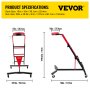 VEVOR Enredadera de motor automotriz, enredadera plegable de altura ajustable, capacidad de 400 libras, enredadera de motor de parte superior alta, con cuatro ruedas de 4 pulgadas, cubierta acolchada, para el hogar, garaje, mantenimiento de reparación de taller