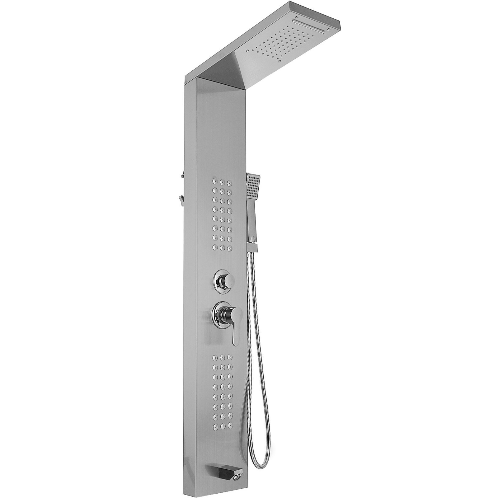5 in1 Stainless Steel Shower Panel System Water Faucet Sprayer Silver