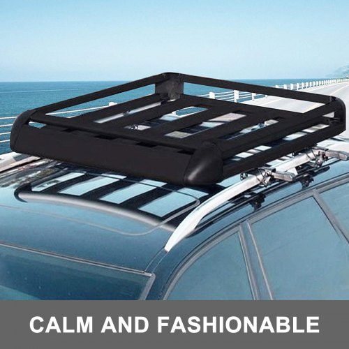 VEVOR VEVOR Universal 64x40 Inch Roof Basket, Aluminum Roof Rack, Basket  Roof Mounted Cargo Rack with Bars XL-B for Car Top Luggage Traveling SUV  Holder (63X 40 Roof Rack)